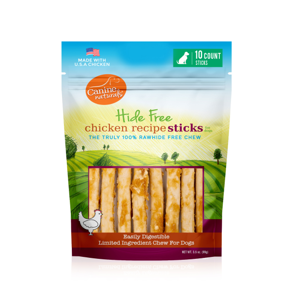 Canine Naturals Hide-Free Chicken Sticks 10Pk