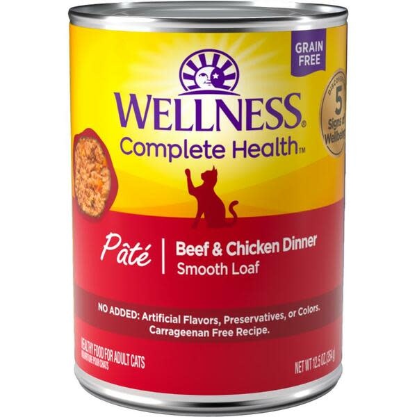 Wellness Beef & Chicken Pate Cat 12.5 oz