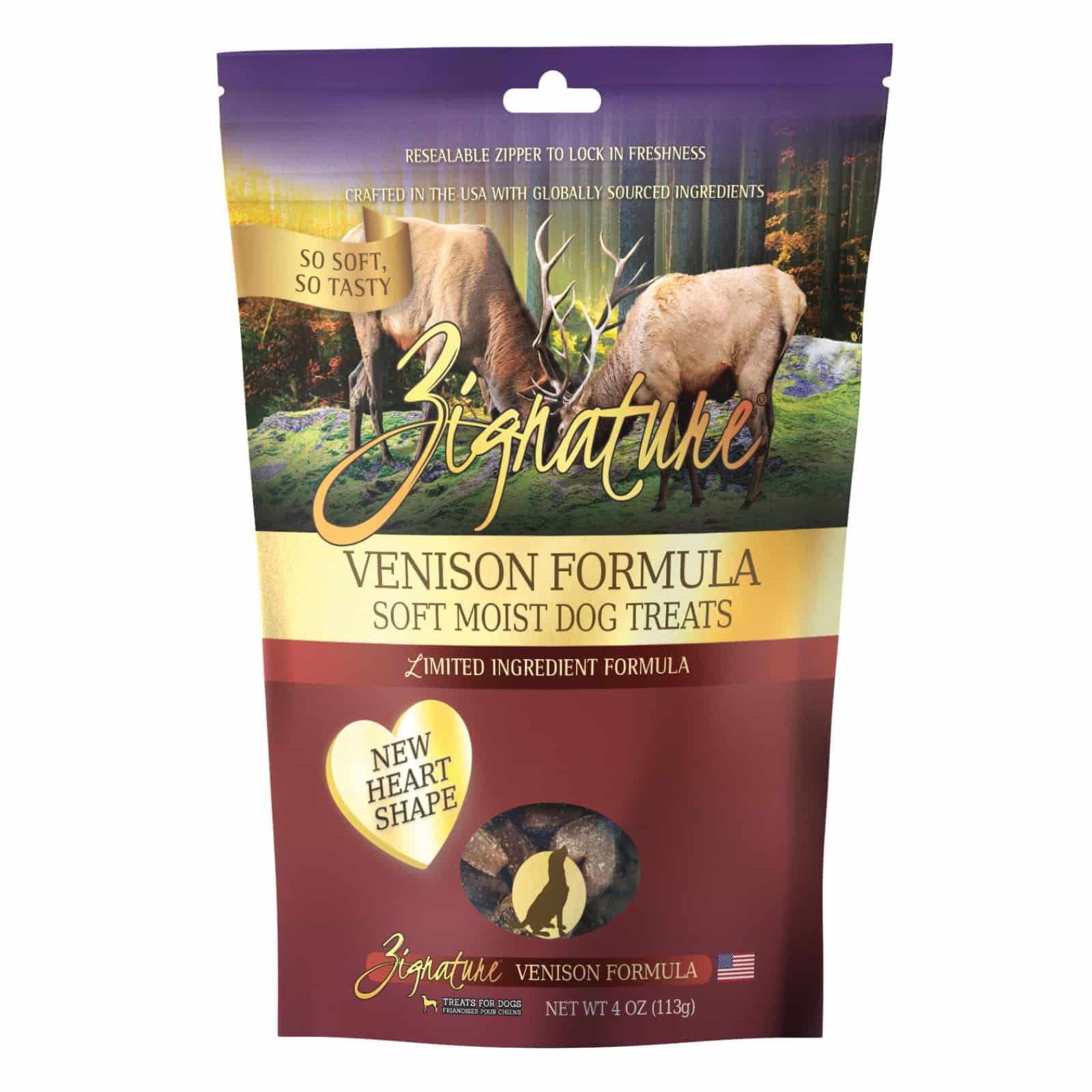 Zignature Soft Dog Treats Venison 113g