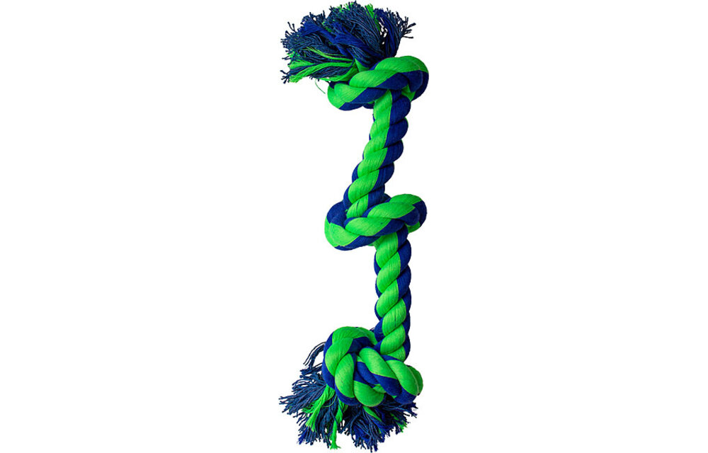 Knotty & Nice  Bone Three Blue & Green 15''