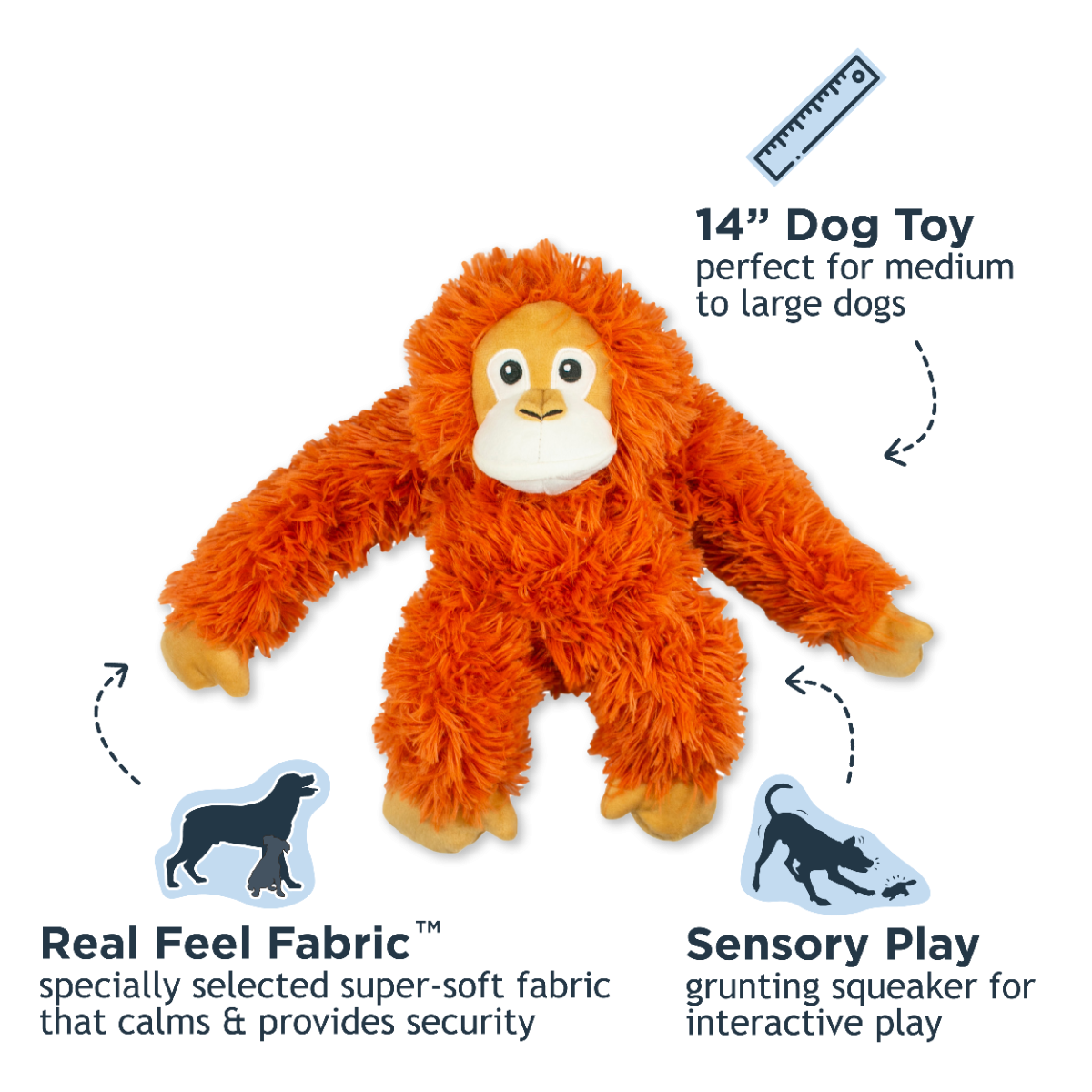 Tall Tails Rope Body Orangutan Toy 14"