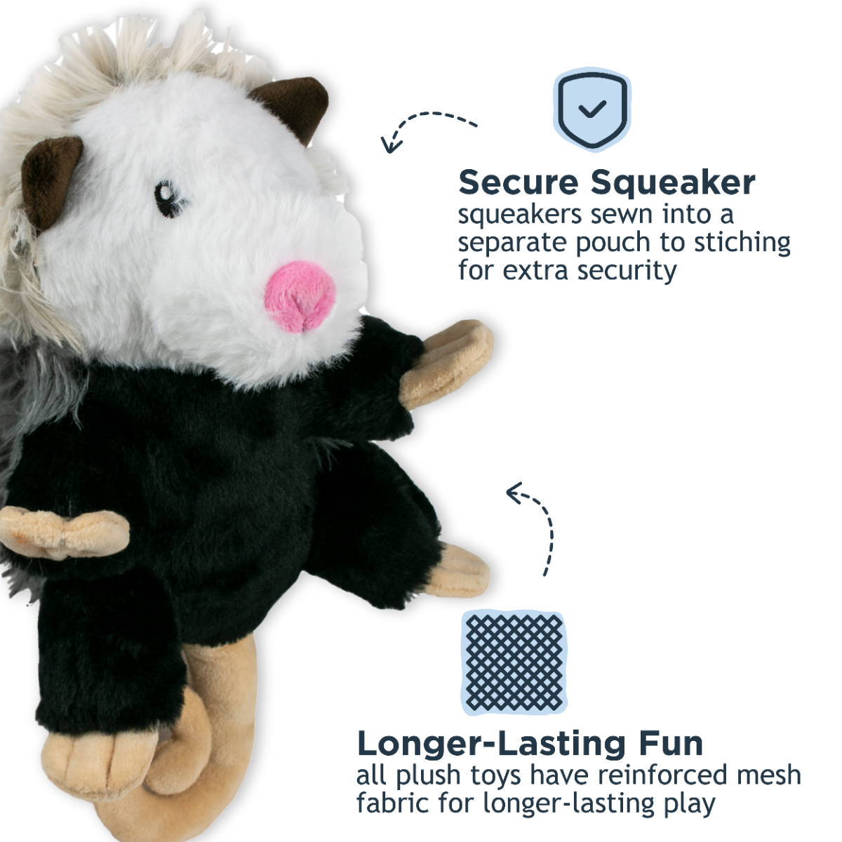 Tall Tails Rope Body Possum Toy 11"