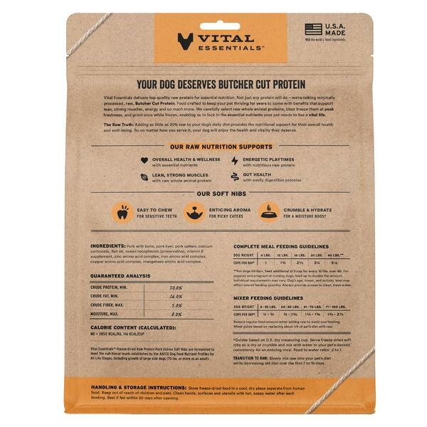 Vital Essentials FD Raw Pork Entree & Mixer Soft Nibs Dog 14oz