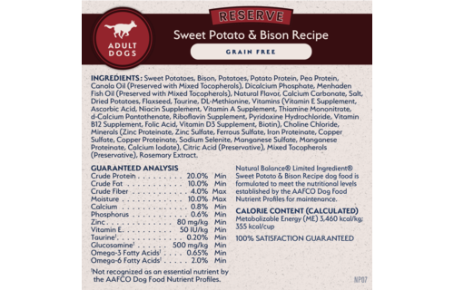 Natural Balance LID Bison & Sweet Potato Dog 22 lb