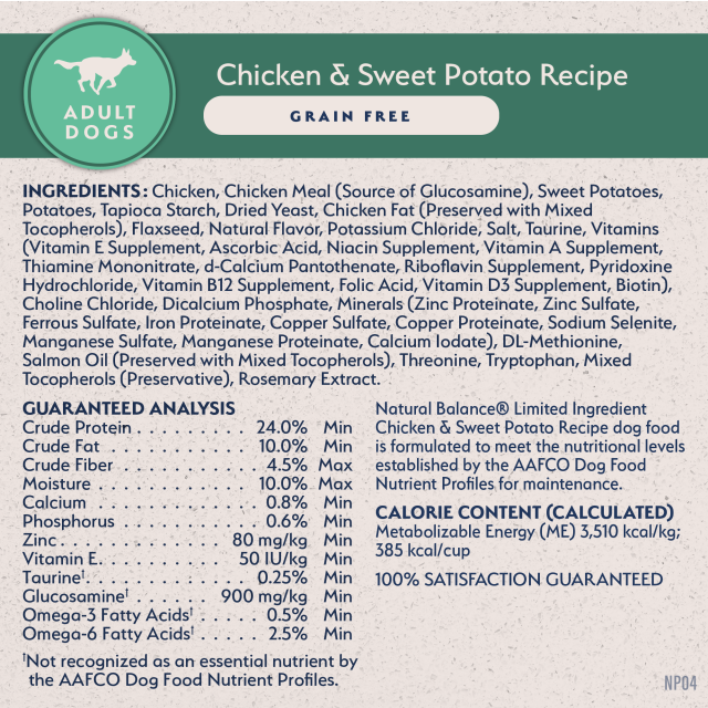 Natural Balance Dog LID Chicken & Sweet Potato 24Lb