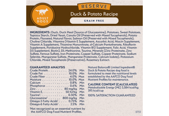 Natural Balance Dog LID Duck & Potato 22Lb