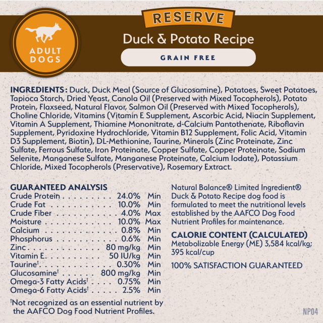 Natural Balance Dog LID Duck & Potato 22Lb