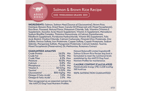 Natural Balance LID Salmon & Brown Rice Dog 24 lb