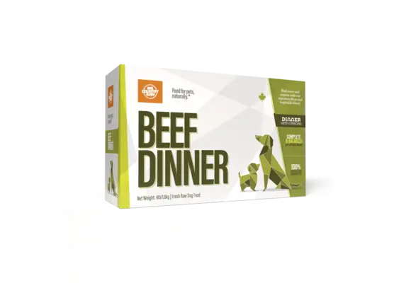 Big Country Raw Beef Dinner Dog Carton 4x1 lb