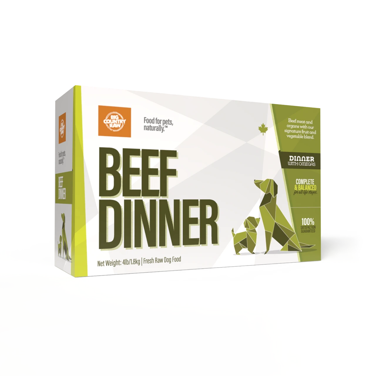 Big Country Raw Beef Dinner Dog Carton 4x1 lb