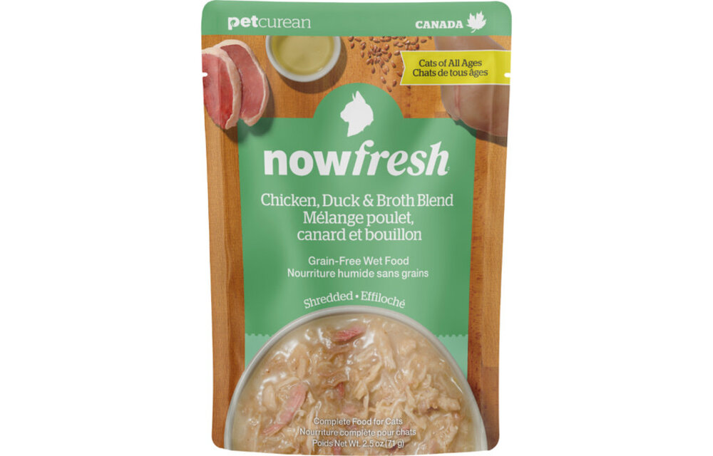 *New* Now Cat Grain Free Shredded Chicken, Duck & Broth 2.5oz