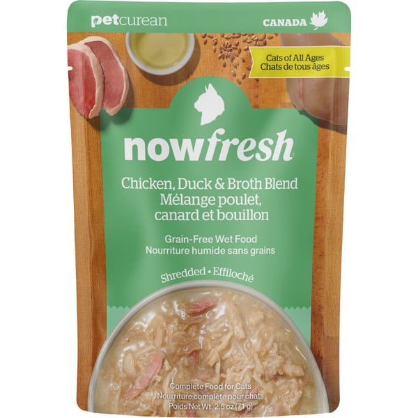 Now Cat Grain Free Shredded Chicken, Duck & Broth 2.5oz