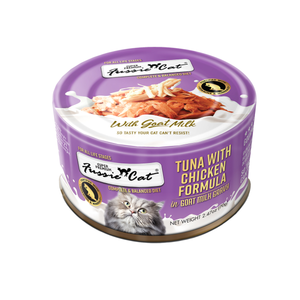 Fussie Cat Tuna with Chicken in Goat Milk 2.47oz