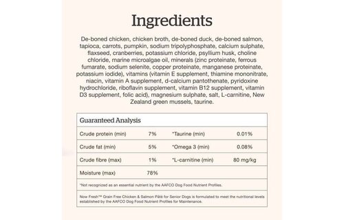 Now Dog Grain Free Senior Chicken & Salmon Pate 2.8oz