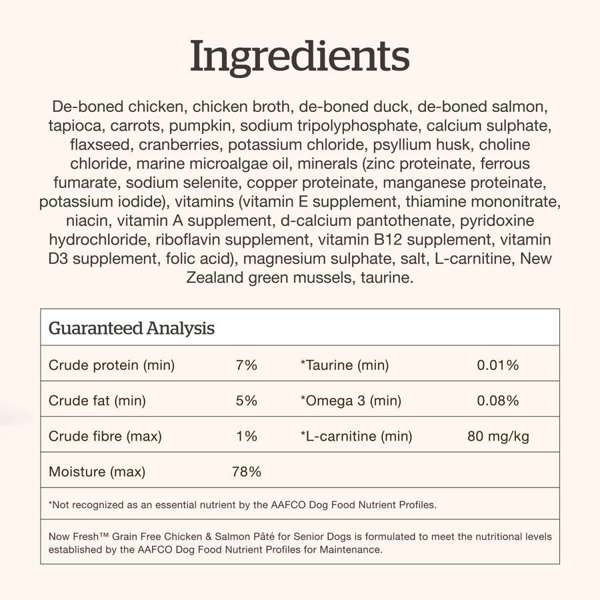 Now Dog Grain Free Senior Chicken & Salmon Pate 2.8oz