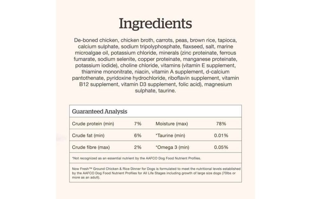 Now Dog Ground Chicken & Rice Dinner 2.8oz