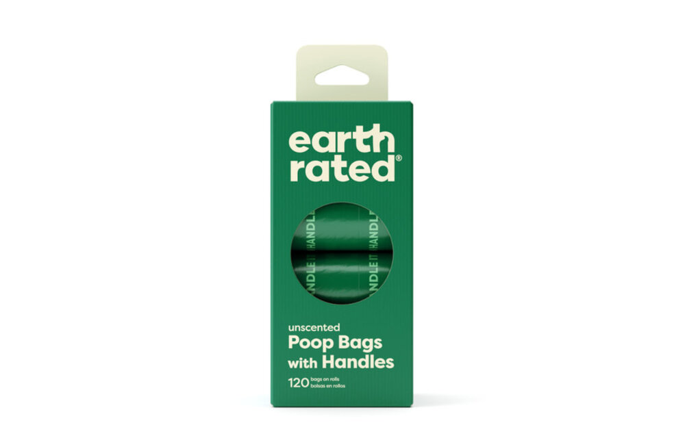Earth Rated Poop Bags Unscented 120 in Rolls with Handles