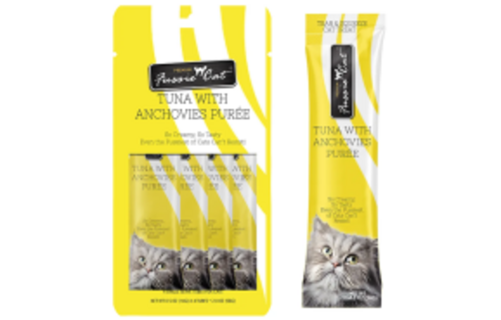 Fussie Cat Treat Tuna/Anchovies Puree 4/0.5oz