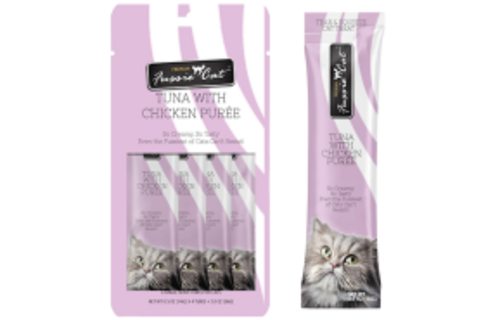 Fussie Cat Treat Tuna w/Chicken Puree 4/0.5oz