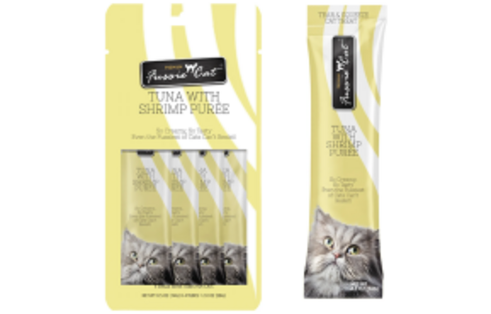 Fussie Cat Treat Tuna w/Shrimp Puree 4/0.5oz