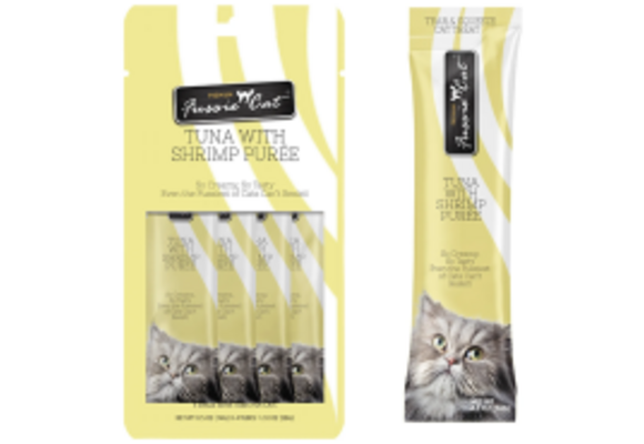 Fussie Cat Treat Tuna w/Shrimp Puree 4/0.5oz