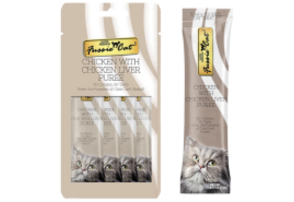 Fussie Cat Treat Chicken w/Chicken Liver Puree 4/0.5oz