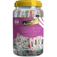Fussie Cat Treat Tuna & Chicken Puree Variety Pack 50pc