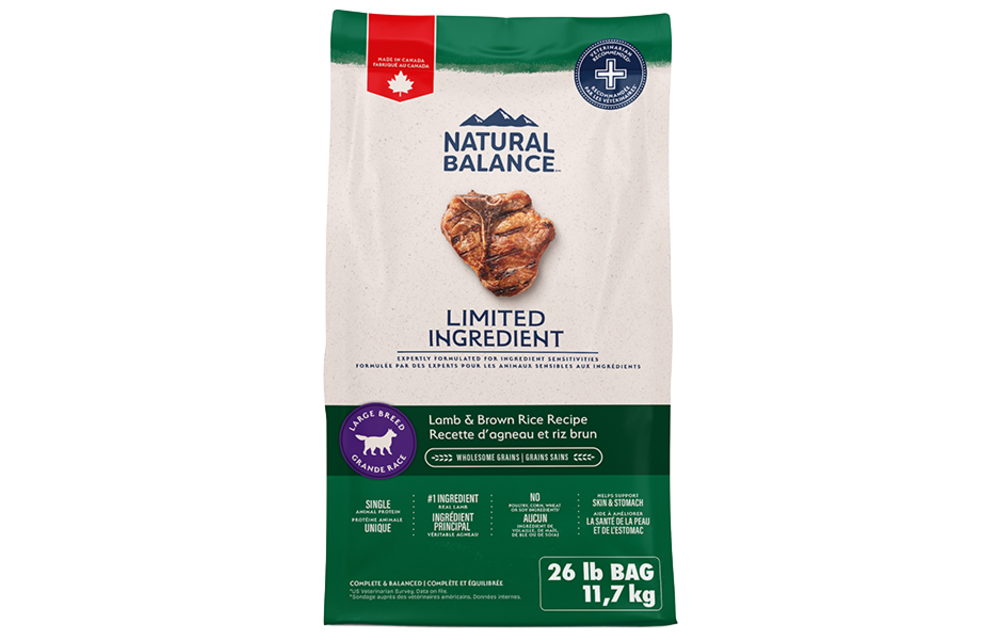 Natural Balance Lamb & Rice Large Breed Dog 26 lb
