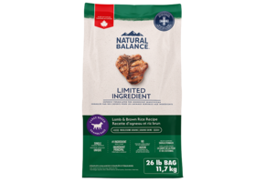 Natural Balance Lamb & Rice Large Breed Dog 26 lb