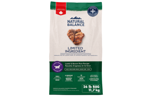 Natural Balance Lamb & Rice Large Breed Dog 26 lb