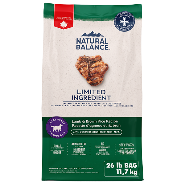 Natural Balance Lamb & Rice Large Breed Dog 26 lb
