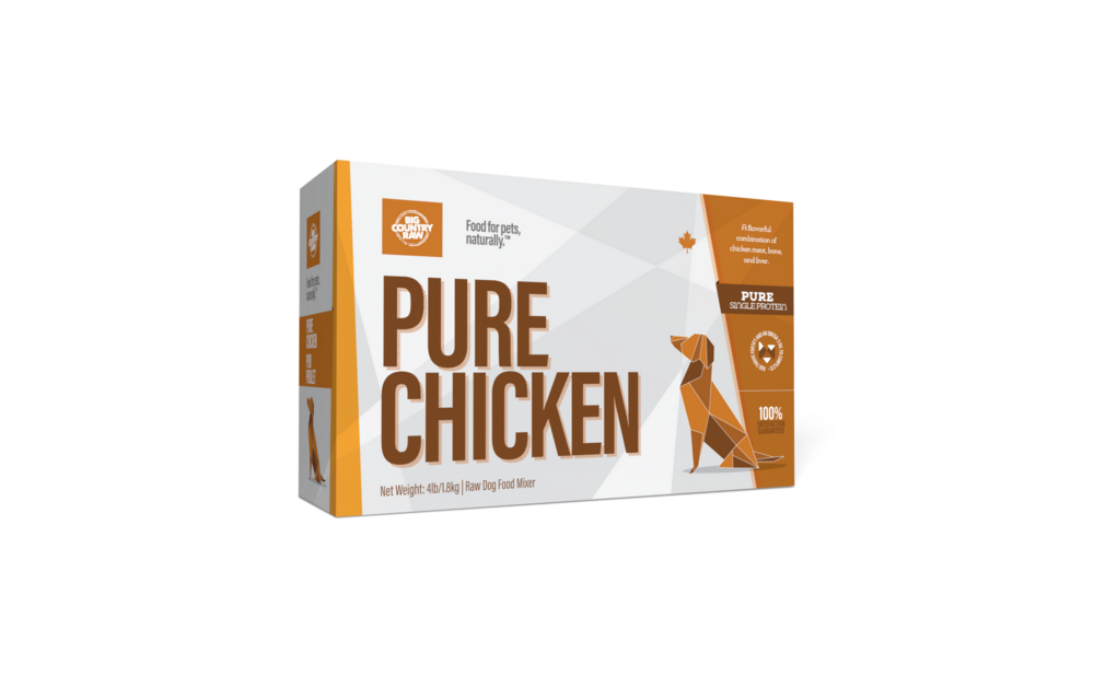 Big Country Raw Pure Chicken Carton Dog 4x1 lb