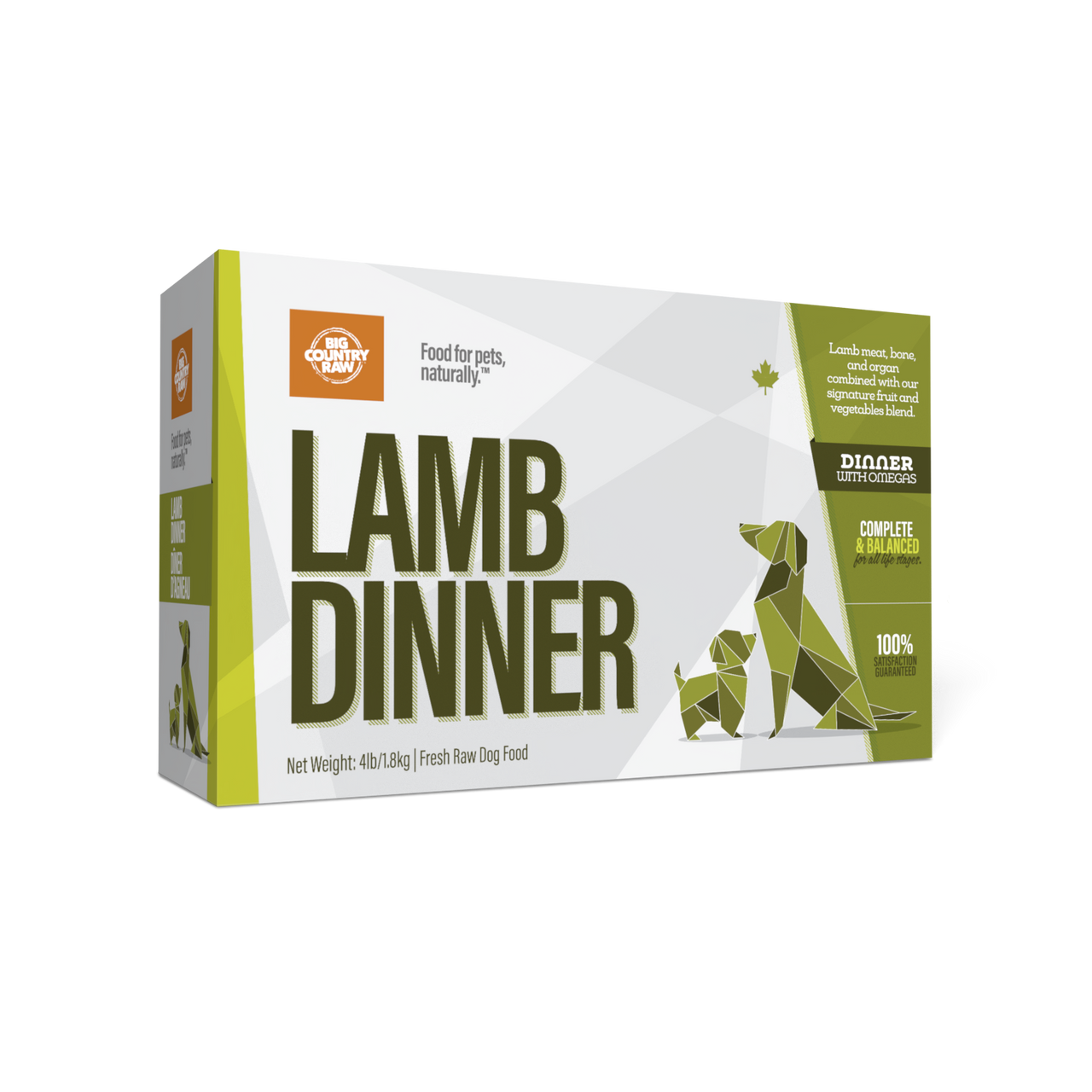 Big Country Raw Lamb Dinner Carton Dog 4x1 lb