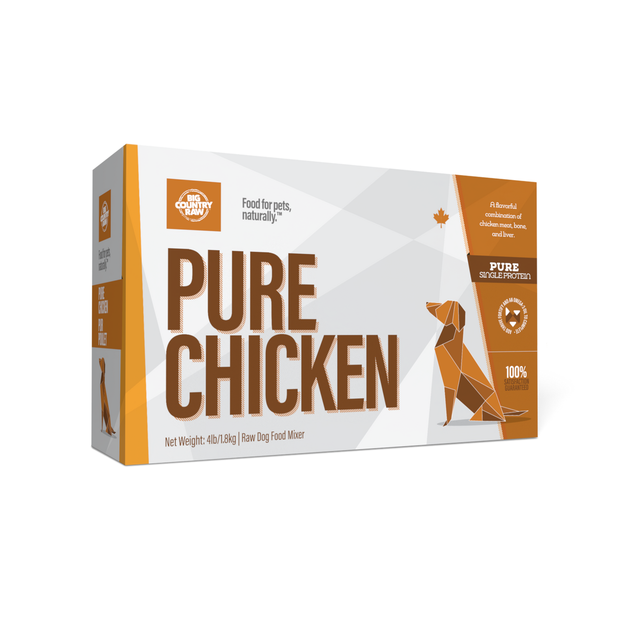 Big Country Raw Pure Chicken Carton Dog 4x1 lb
