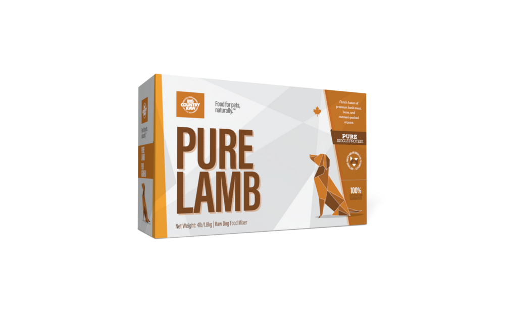 Big Country Raw Pure Lamb Dog 4 x 1 lb Ctn