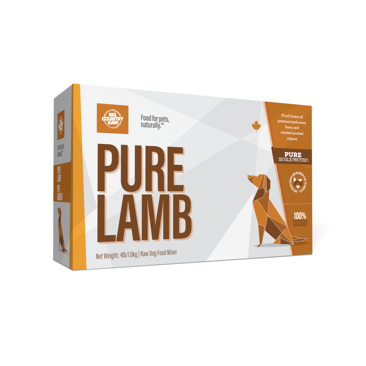 Big Country Raw Pure Lamb Dog 4 x 1 lb Ctn