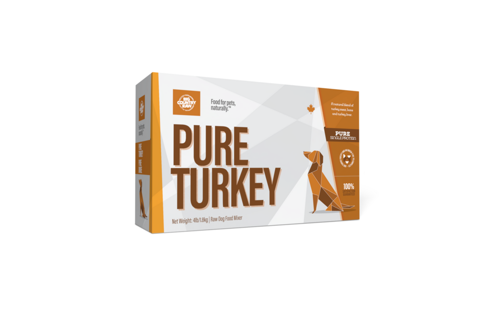 Big Country Raw Pure Turkey Dog 4x1 lb