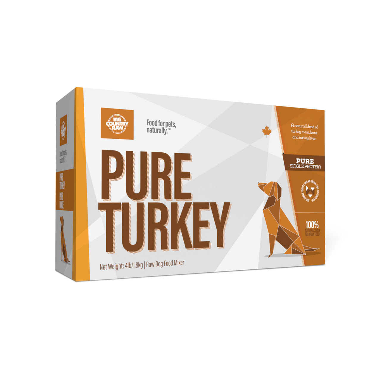 Big Country Raw Pure Turkey Dog 4x1 lb
