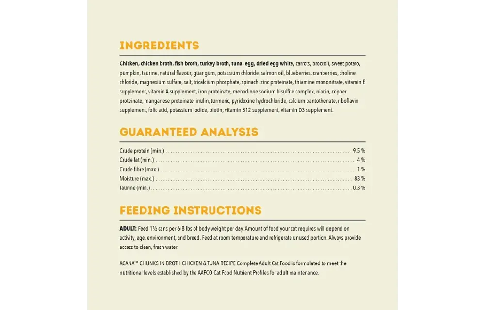 Acana Cat Chunks In Broth Chicken & Tuna 155g