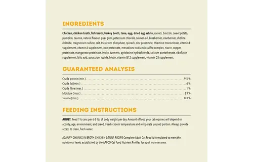 Acana Cat Chunks In Broth Chicken & Tuna 155g