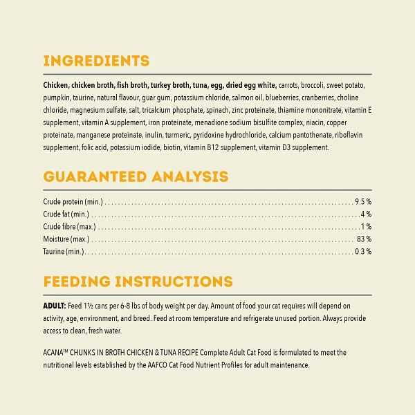 Acana Cat Chunks In Broth Chicken & Tuna 155g