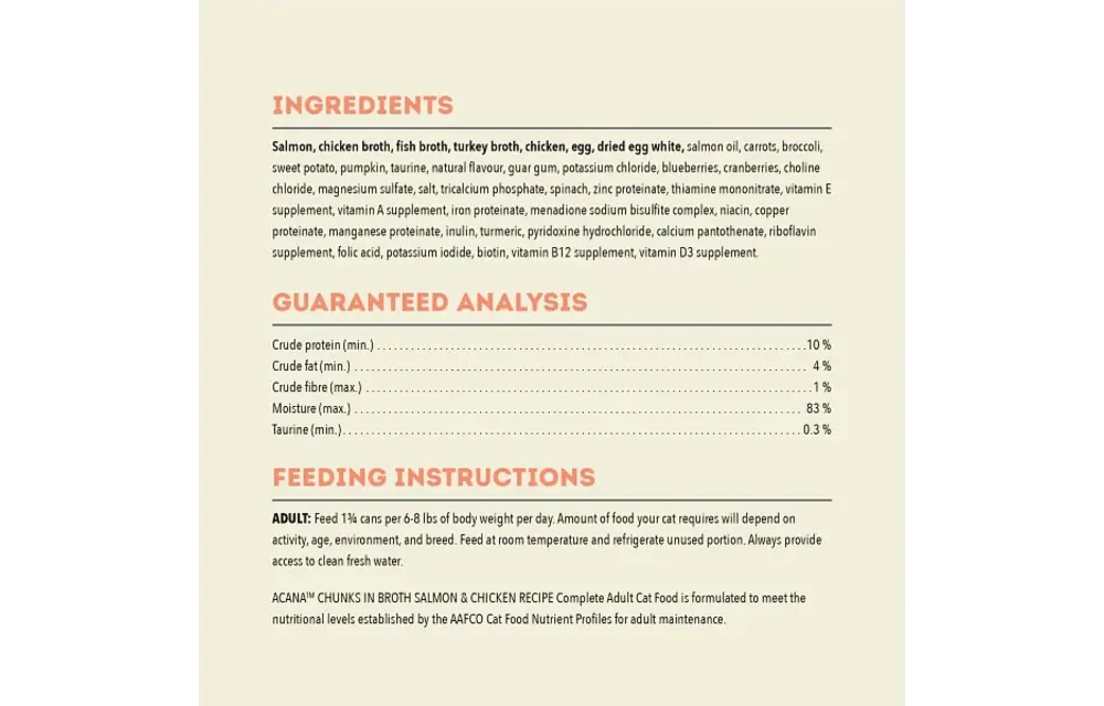 Acana Cat Chunks In Broth Salmon & Chicken 155g