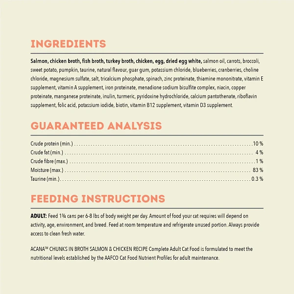 Acana Cat Chunks In Broth Salmon & Chicken 155g