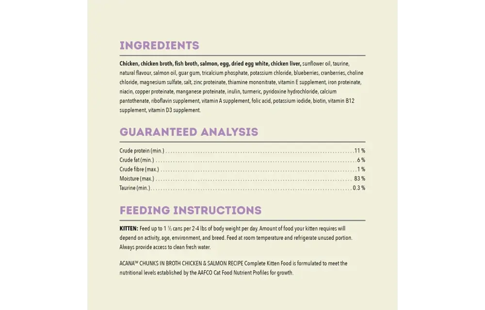 Acana Kitten Chunks Chicken & Salmon Entrée 155g