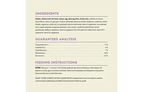 Acana Kitten Chunks Chicken & Salmon Entrée 155g