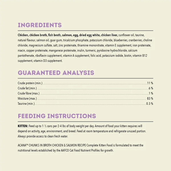 Acana Kitten Chunks Chicken & Salmon Entrée 155g