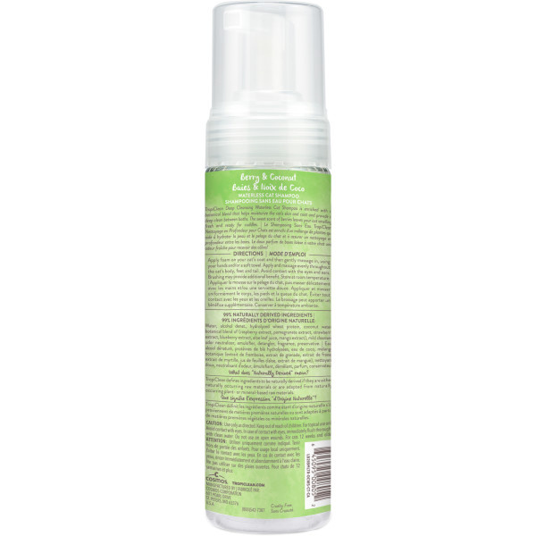 TropiClean Waterless Cat Shampoo Berry & Coconut 7.4oz