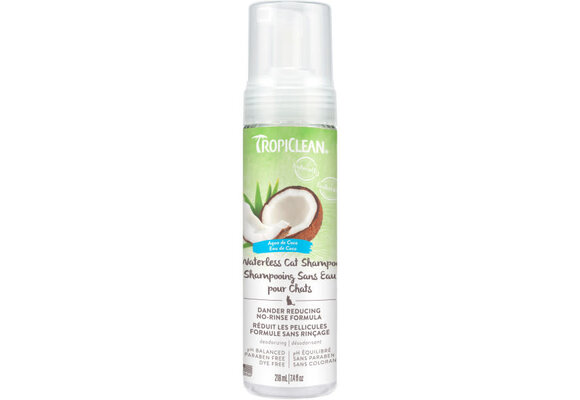TropiClean Cat Waterless Shampoo Dander Reducing 7.4 oz