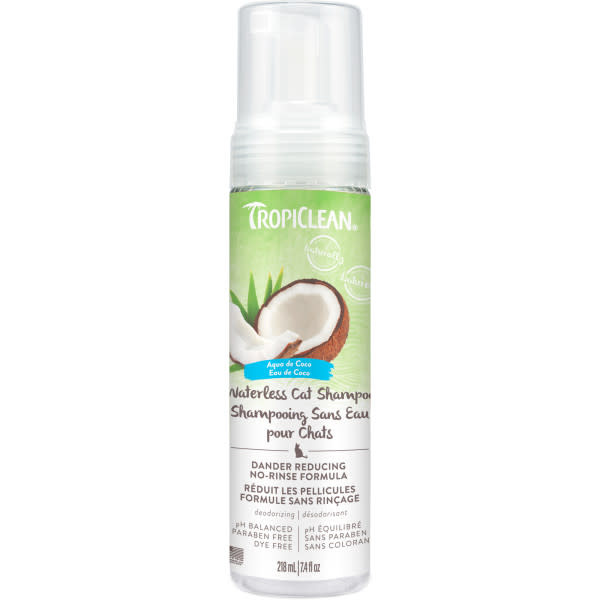 TropiClean Cat Waterless Shampoo Dander Reducing 7.4 oz