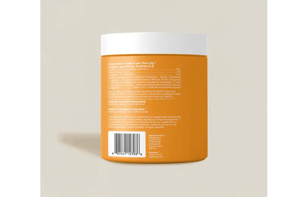 Open Farm Dog Supplement Probiotic Chews 90ct